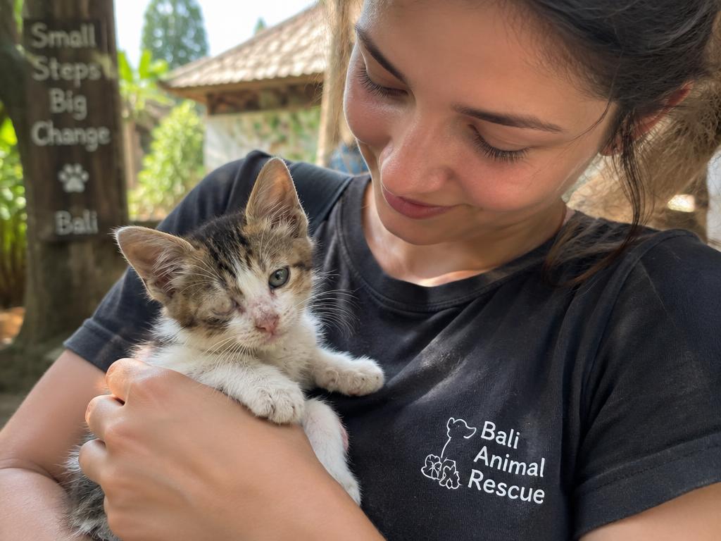 Tiny Kitten Found in a Rice Field Gets a Second Chance